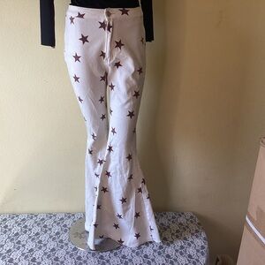 Berry N Cream White Pants with Red Star Accents
